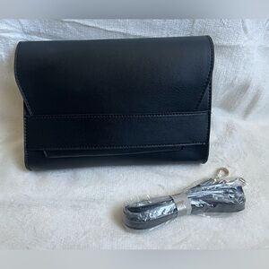 Summer & Rose Celine Crossbody Bag or Clutch with Detachable Strap in Black
